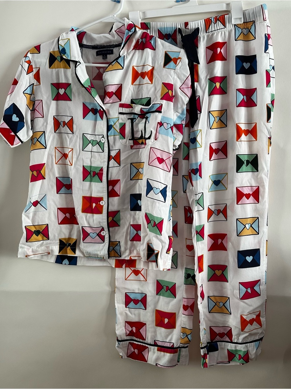 Katie Kime “Love Letters” Pajama Set + Matching Storage Bag